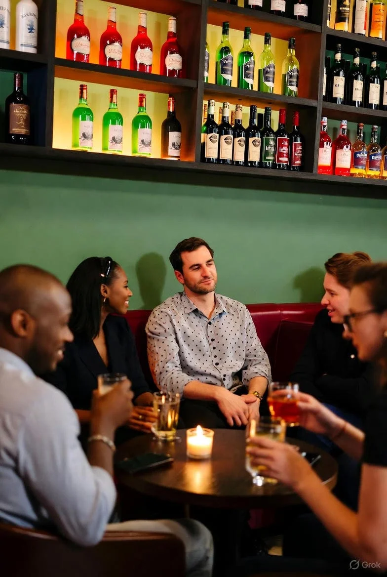 Vibrant local restaurant North Carolina and nightlife scene near Soluna Stays vacation rentals